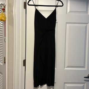 Black stretch slit dress